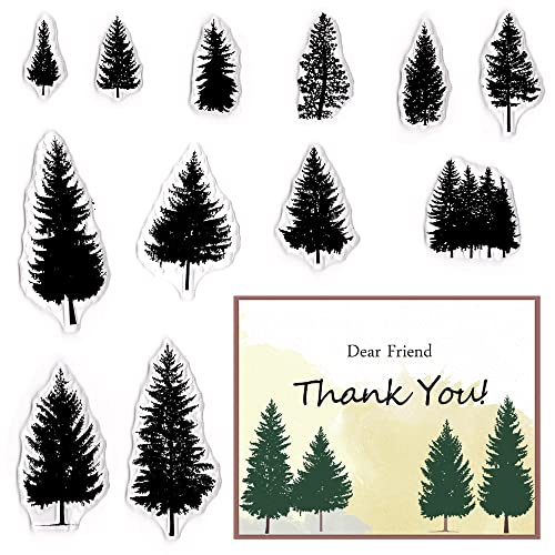 ALIBBON 12 Bäume Klar Stempel für Kartenherstellung und Fotoalbum Dekorationen, Waldstempel, Natur Hölzer Transparente Silikonstempel für Basteln und DIY Scrapbooking ALIBBON 12 Bäume Klar Stempel für Kartenherstellung und Fotoalbum Dekorationen, Waldstempel, Natur Hölzer Transparente Silikonstempel für Basteln und DIY Scrapbooking von Alibbon