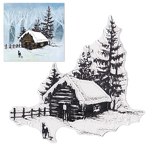 ALIBBON Frohe Weihnachten Schneehaus Clear Stamps für Kartenherstellung und Fotoalbum Dekorationen, Baum Elch Schnee Landschaft Transparent Silikon Clear Stamps zum Basteln und DIY Scrapbooking ALIBBON Frohe Weihnachten Schneehaus Clear Stamps für Kartenherstellung und Fotoalbum Dekorationen, Baum Elch Schnee Landschaft Transparent Silikon Clear Stamps zum Basteln und DIY Scrapbooking von Alibbon