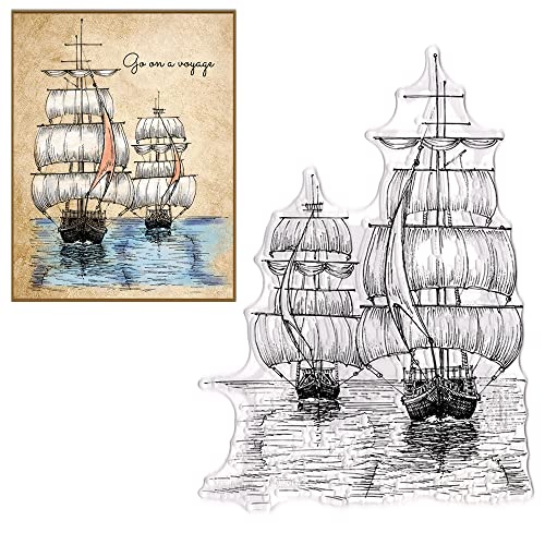 ALIBBON Sea Boat Hintergrund Klare Stempel für Kartenherstellung und Fotoalbum Dekorationen, 2 Segelboote Stempel, Flussboot Transparente Silikonstempel für Basteln und DIY Scrapbooking ALIBBON Sea Boat Hintergrund Klare Stempel für Kartenherstellung und Fotoalbum Dekorationen, 2 Segelboote Stempel, Flussboot Transparente Silikonstempel für Basteln und DIY Scrapbooking von ALIBBON