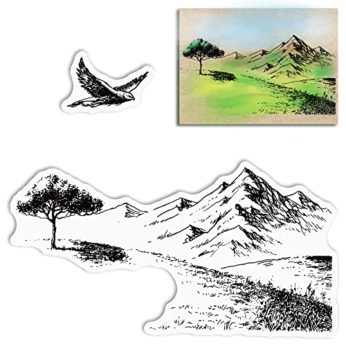 Adler, Bergbaum, transparente Stempel, fliegender Adler, Berge, Hügelseiten, Grasland, Naturlandschaft, transparente Silikon-Gummistempel für Kartenherstellung, Fotoalbum und DIY Scrapbooking Adler, Bergbaum, transparente Stempel, fliegender Adler, Berge, Hügelseiten, Grasland, Naturlandschaft, transparente Silikon-Gummistempel für Kartenherstellung, Fotoalbum und DIY Scrapbooking von Alibbon