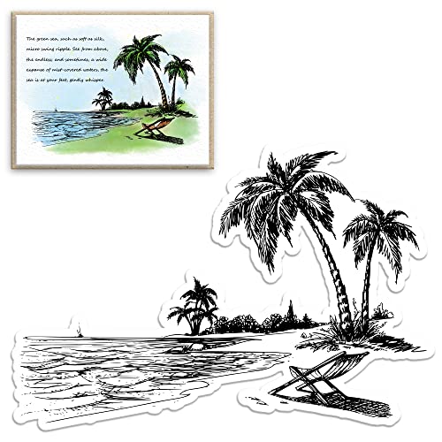 Strandküste, Seebaum, transparente Stempel, Liegestuhl, Urlaubslandschaft, transparente Silikon-Gummistempel für Kartenherstellung, Fotoalbum, Dekorationen und DIY Scrapbooking Strandküste, Seebaum, transparente Stempel, Liegestuhl, Urlaubslandschaft, transparente Silikon-Gummistempel für Kartenherstellung, Fotoalbum, Dekorationen und DIY Scrapbooking von Alibbon