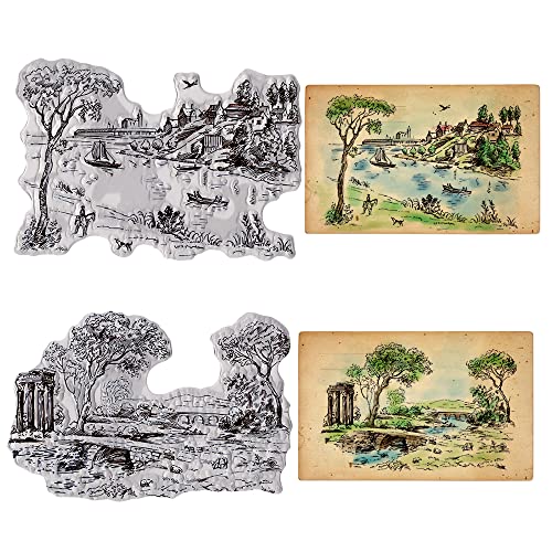 Tree Lake Klare Stempel für Kartenherstellung und Fotoalbum Dekorationen, Haus Brücke Boot Landschaft Transparente Silikon Klar Stempel für Basteln und DIY Scrapbooking Tree Lake Klare Stempel für Kartenherstellung und Fotoalbum Dekorationen, Haus Brücke Boot Landschaft Transparente Silikon Klar Stempel für Basteln und DIY Scrapbooking von Alibbon