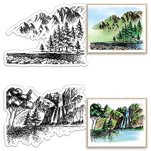 Wasserfall Berg See Baum klare Stempel Bäume Berg Wald Landschaft Transparent Silikon Gummi Stempel für Kartenherstellung Fotoalbum Dekorationen und DIY Scrapbooking Wasserfall Berg See Baum klare Stempel Bäume Berg Wald Landschaft Transparent Silikon Gummi Stempel für Kartenherstellung Fotoalbum Dekorationen und DIY Scrapbooking von Alibbon