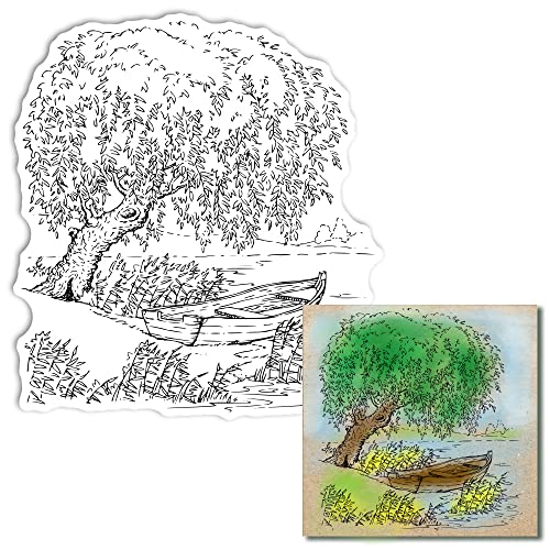 Willow Tree – Transparente Stempel mit Baum, Fluss, Schilf, transparente Silikon-Gummistempel für Kartenherstellung, Fotoalbum, Dekorationen und DIY Scrapbooking Willow Tree – Transparente Stempel mit Baum, Fluss, Schilf, transparente Silikon-Gummistempel für Kartenherstellung, Fotoalbum, Dekorationen und DIY Scrapbooking von Alibbon