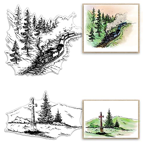 Zugkreuz Bäume Clear Stamps für Kartenherstellung und Fotoalbum Dekorationen Berg Wald Eisenbahn Zug Landschaft Transparent Silikon Gummi Stempel für Kartenherstellung und DIY Scrapbooking Zugkreuz Bäume Clear Stamps für Kartenherstellung und Fotoalbum Dekorationen Berg Wald Eisenbahn Zug Landschaft Transparent Silikon Gummi Stempel für Kartenherstellung und DIY Scrapbooking von Alibbon