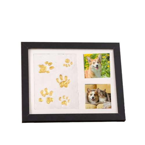 ALICEEDG Pfotenabdruck Set Katze, Holz Bilderrahmen, 3D-Gipsabdruck-Set, Pfotenabdruck Set Hund Geschenke für Katzen- oder Hundebesitzer, Geschenke für Heimdekoration Unvergesslich, Hunde, Schwarz ALICEEDG Pfotenabdruck Set Katze, Holz Bilderrahmen, 3D-Gipsabdruck-Set, Pfotenabdruck Set Hund Geschenke für Katzen- oder Hundebesitzer, Geschenke für Heimdekoration Unvergesslich, Hunde, Schwarz von ALICEEDG
