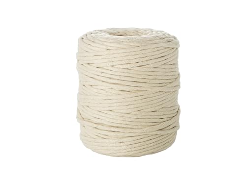 Makramee Garn 5 mm 100% Baumwolle Sandig – Makramee Kordel weich und leicht zu bedienen – Baumwollkordel ideal für DIY-Bastelprojekte - 21-Strang-Bindung, Länge 100 m von ALIGA