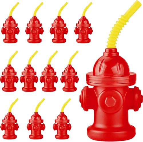 ALINK 12 PCS Feuer Hydrant Becher mit Deckel und Strohhalme für Paw Patrol Party Dekorationen, 10 oz Kunststoff Kinder Party Favor Becher ALINK 12 PCS Feuer Hydrant Becher mit Deckel und Strohhalme für Paw Patrol Party Dekorationen, 10 oz Kunststoff Kinder Party Favor Becher von ALINK