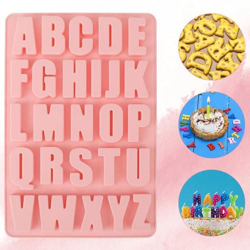 ALINK Silikonform Buchstaben, Gießform Buchstaben Silikon, A-Z Alphabet Silikonformen Gießformen Buchstaben Groß, Buchstaben Backform Schokoladenform Seifenform Epoxidharz Formen Silikonformen von ALINK