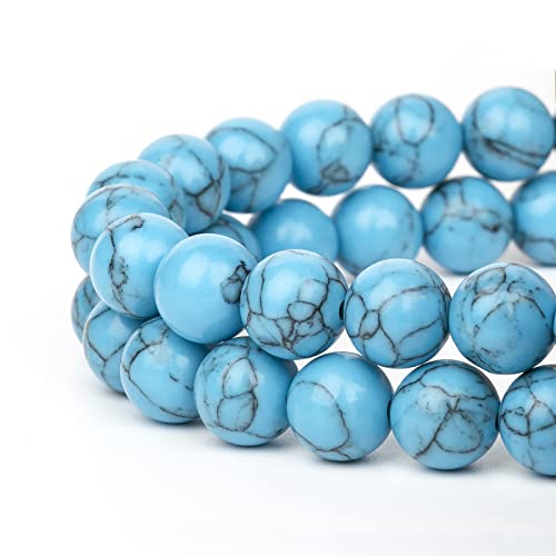 Blaue Türkis, runde Perlen, 8 mm, 45 Stück, Natursteinperlen für Schmuckherstellung, Bastelarbeiten, Armbänder, Halsketten und Ohrringe Blaue Türkis, runde Perlen, 8 mm, 45 Stück, Natursteinperlen für Schmuckherstellung, Bastelarbeiten, Armbänder, Halsketten und Ohrringe von ALJXMNASFSS1