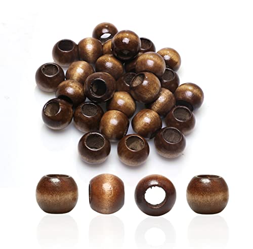 Braune Holzperlen, 18 mm, großes Loch, rund, lose Abstandshalter, Holz-Makramee-Perlen mit 10 mm Loch für Schmuckherstellung, Girlanden, Heimdekoration, 50 Stück Braune Holzperlen, 18 mm, großes Loch, rund, lose Abstandshalter, Holz-Makramee-Perlen mit 10 mm Loch für Schmuckherstellung, Girlanden, Heimdekoration, 50 Stück von ALJXMNASFSS1