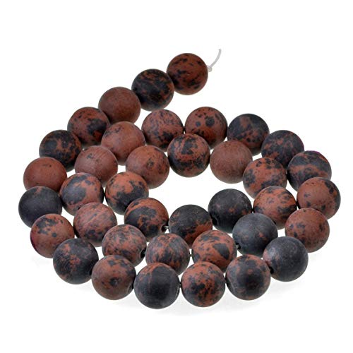 Runde Abstandshalter-Perlen aus natürlichem mattem Edelstein, 12 mm, Mahagoni-Obsidian von ALJXMNASFSS1