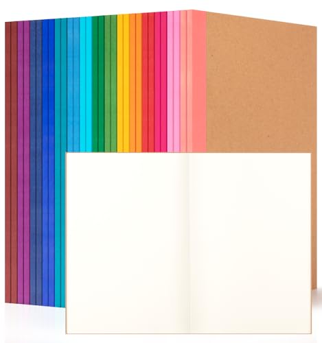 Notizbuch, blanko, A5, unliniert, Krafteinband mit Regenbogenrücken, 21,1 x 14 cm, 15 Farben, 60 Seiten, für Schule, Büro, Reisen, 30 Stück Notizbuch, blanko, A5, unliniert, Krafteinband mit Regenbogenrücken, 21,1 x 14 cm, 15 Farben, 60 Seiten, für Schule, Büro, Reisen, 30 Stück von ALKALO