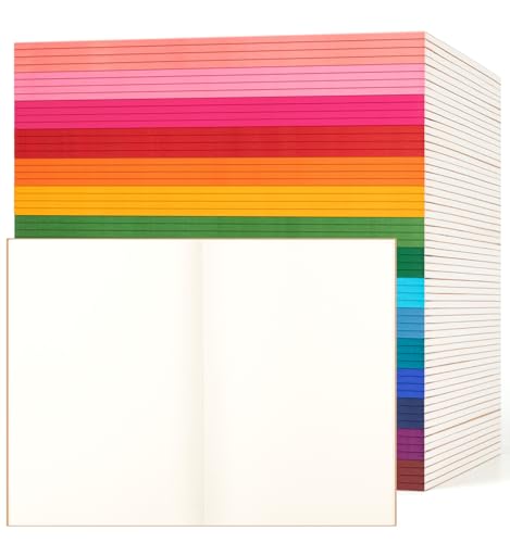 Notizbuch, blanko, A5, unliniert, Krafteinband mit Regenbogenrücken, 21,1 x 14 cm, 15 Farben, 60 Seiten, für Schule, Büro, Reisen, 60 Stück, 60 Stück Notizbuch, blanko, A5, unliniert, Krafteinband mit Regenbogenrücken, 21,1 x 14 cm, 15 Farben, 60 Seiten, für Schule, Büro, Reisen, 60 Stück, 60 Stück von ALKALO