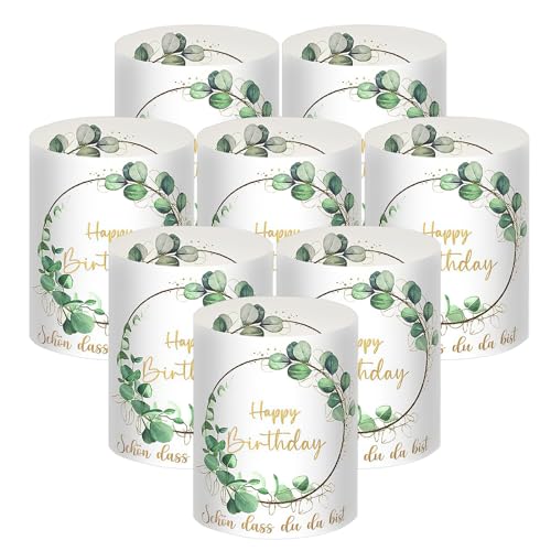 8 Stück Tischdeko Geburtstag, Happy Birthday Tischdeko für Junge und Mädchen, Schön DASS Du Da Bist, ideal als Tischdeko für Jede Feierlichkeit, Geeignet für Teelichter oder Kerzen von ALLAVA