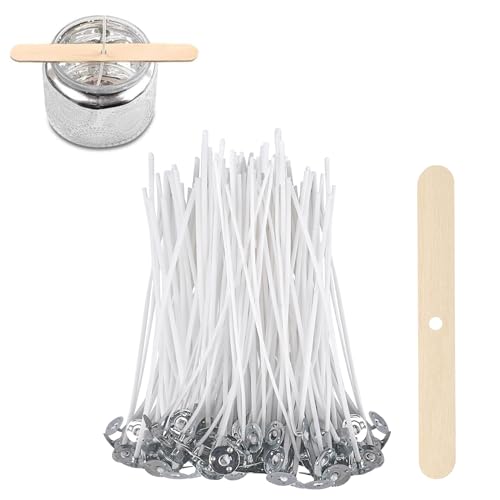 ALLAVA 100 Stück Kerzendochte für Kerzen, 12cm Kerzendochte mit Dochthalter aus Holz, Natürliche Bio Baumwolle, Vorgewachst mit Soja Wachs, Kerzen Docht für Die Kerzenherstellung Candle DIY ALLAVA 100 Stück Kerzendochte für Kerzen, 12cm Kerzendochte mit Dochthalter aus Holz, Natürliche Bio Baumwolle, Vorgewachst mit Soja Wachs, Kerzen Docht für Die Kerzenherstellung Candle DIY von ALLAVA