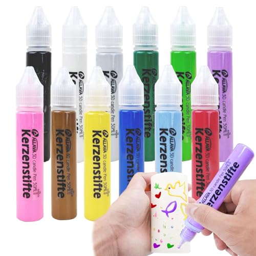 ALLAVA 12 Stück Kerzenstifte, Kerzen Bemalen Set 30ml Wachsstifte für Kerzen, Kerzenstifte zum Verzieren, Candle Pen, Kerzen Stifte zum Bemalen, Ideal zum Kerzen Dekorieren & Gestalten ALLAVA 12 Stück Kerzenstifte, Kerzen Bemalen Set 30ml Wachsstifte für Kerzen, Kerzenstifte zum Verzieren, Candle Pen, Kerzen Stifte zum Bemalen, Ideal zum Kerzen Dekorieren & Gestalten von ALLAVA