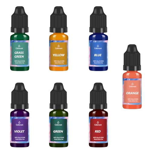 ALLAVA Kerzenwachs Farbe, 7 Farben Kerzenfarbe, Kerzenwachs zum Gießen,Kerzen Farbe für Sojawachs, Bienenwachs, Paraffinwachs, Gelwachs - je 10 ml von ALLAVA