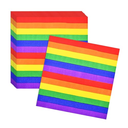 LGBTQ-Servietten, Regenbogen-Servietten für Regenbogen-Party-Dekorationen, Lesben, Schwule, Bisexuelle, Transgender, Queer, Zubehör, 33 x 33 cm, 20 Stück LGBTQ-Servietten, Regenbogen-Servietten für Regenbogen-Party-Dekorationen, Lesben, Schwule, Bisexuelle, Transgender, Queer, Zubehör, 33 x 33 cm, 20 Stück von ALLGAYER