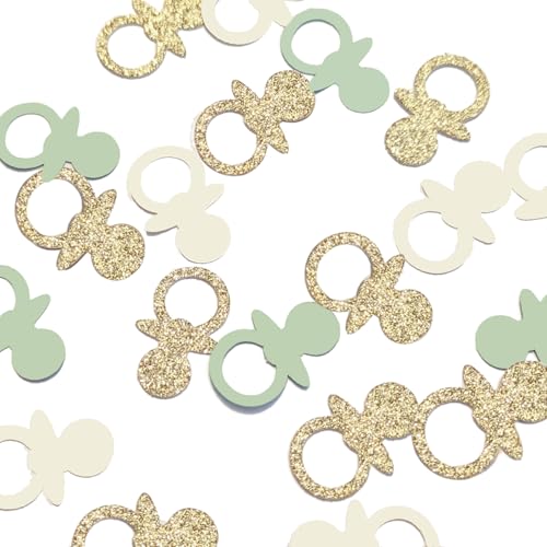 Salbeigrün Gold Schnuller Tischkonfetti Streuung Neutral Babyparty Junge Mädchen Erster Geburtstag Party Gastgeschenke Geschenkpapier Dekor Supplies 200 Stück Salbeigrün Gold Schnuller Tischkonfetti Streuung Neutral Babyparty Junge Mädchen Erster Geburtstag Party Gastgeschenke Geschenkpapier Dekor Supplies 200 Stück von ALLHEARTDESIRES