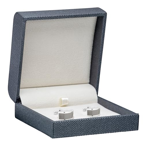 ALLUREPACK Luxuriöse Manschettenknopf-Box für Herren – Premium-Manschettenknopf-Etui mit elfenbeinfarbener Wildleder-Innenseite – Schmuckschatulle mit passender 2-teiliger Außenbox – elegantes Design von ALLUREPACK