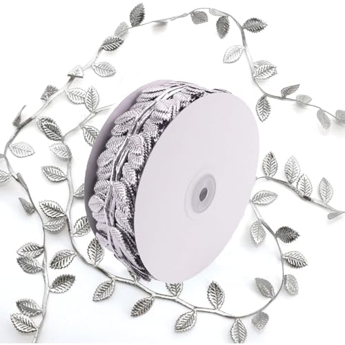 ALLWSLucky 20M Blätter Streifen Geschenkband, Künstliches Blattrand Blätter Band Girlande Blatt Dekoband, Künstliches Blattband für DIY Handwerk Geschenkverpackung Dekoration Hochzeit Party (Silber) ALLWSLucky 20M Blätter Streifen Geschenkband, Künstliches Blattrand Blätter Band Girlande Blatt Dekoband, Künstliches Blattband für DIY Handwerk Geschenkverpackung Dekoration Hochzeit Party (Silber) von ALLWSLucky