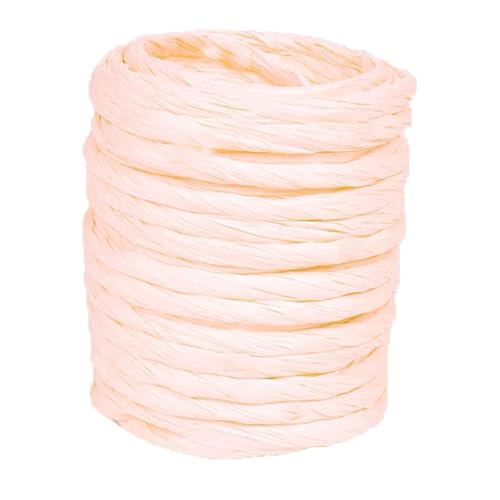 Bast-Papierband, 4 mm Papierschnur, buntes gedrehtes Papierband, Geschenkband für Bastelarbeiten, Blumenkorb, Geschenkverpackungen, Party-Dekoration (helles Champagner) von ALLWSLucky