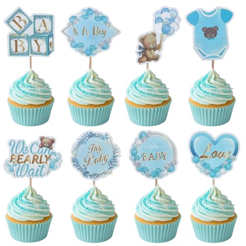 ALLY-MAGIC Cupcake Topper Babyparty, Baby Shower Cake Deko, Bär Baby Party Dekoration, Taufe Gender Reveal Party Zubehör, Kommunion Tortendeko, Muffin Deko Partydeko für Kinder E21-LSXXDGCP ALLY-MAGIC Cupcake Topper Babyparty, Baby Shower Cake Deko, Bär Baby Party Dekoration, Taufe Gender Reveal Party Zubehör, Kommunion Tortendeko, Muffin Deko Partydeko für Kinder E21-LSXXDGCP von ALLY-MAGIC