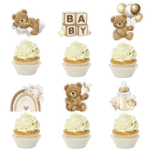 ALLY-MAGIC Cupcake Topper Babyparty, Babyparty Deko, Baby Shower Deko Bär Baby Party Dekoration, Taufe Gender Reveal Party Zubehör, Kommunion Tortendeko, Muffin Deko Partydeko für Kinder E25-ZBDGZS ALLY-MAGIC Cupcake Topper Babyparty, Babyparty Deko, Baby Shower Deko Bär Baby Party Dekoration, Taufe Gender Reveal Party Zubehör, Kommunion Tortendeko, Muffin Deko Partydeko für Kinder E25-ZBDGZS von ALLY-MAGIC