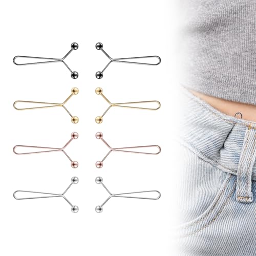 ALLY-MAGIC Hosen Taillenspanner, 8 Stück Verstellbare Taillenschnallen Clips, Hose Enger Machen Clip, Kein Nähen Jean Hosenknopf Pearl Jean Knopfnadeln für Jeans Kein Nähen Jean Rock T Shirts E21KZSYJ ALLY-MAGIC Hosen Taillenspanner, 8 Stück Verstellbare Taillenschnallen Clips, Hose Enger Machen Clip, Kein Nähen Jean Hosenknopf Pearl Jean Knopfnadeln für Jeans Kein Nähen Jean Rock T Shirts E21KZSYJ von ALLY-MAGIC