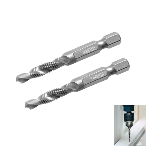 ALLY-MAGIC Kombinierter Bohrer Gewindebohrer, Gewindebohrer M6, Gewindeschneider M6, Hohe Härte Sechskant Bit Metrische Bohrer für Unlegierte und Niedriglegierte Stähle Aluminiumplatte E21-LWZT2 ALLY-MAGIC Kombinierter Bohrer Gewindebohrer, Gewindebohrer M6, Gewindeschneider M6, Hohe Härte Sechskant Bit Metrische Bohrer für Unlegierte und Niedriglegierte Stähle Aluminiumplatte E21-LWZT2 von ALLY-MAGIC
