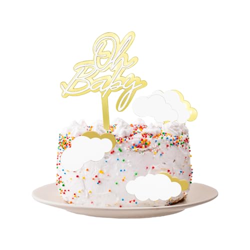 ALLY-MAGIC Oh Baby Cake Topper, Baby Tortendeko, Acryl Babyparty Deko, baby Shower Dusche Tortenstecker, Geburtstag Gender Reveal Kuchenaufsatz, Mädchen Junge Kuchen Topper E21-YDDGCJ von ALLY-MAGIC