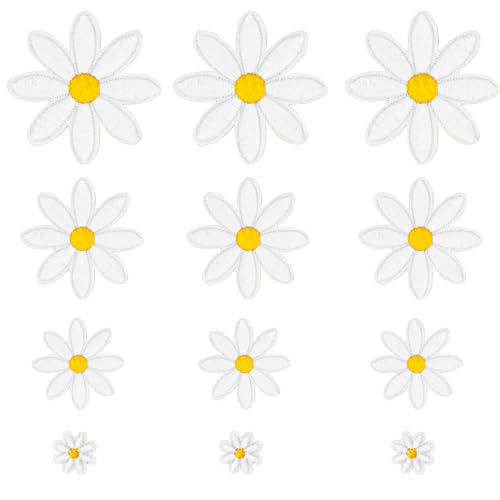 ALLY-MAGIC Y11CJTPBD Gänseblümchen-Aufnäher zum Aufbügeln, 4 Größen, niedliche Stickerei-Applikation, stilvoller Blumenaufnäher für Jeans, Jacken, Mützen, Kleider, Taschen, DIY, 40 Stück ALLY-MAGIC Y11CJTPBD Gänseblümchen-Aufnäher zum Aufbügeln, 4 Größen, niedliche Stickerei-Applikation, stilvoller Blumenaufnäher für Jeans, Jacken, Mützen, Kleider, Taschen, DIY, 40 Stück von ALLY-MAGIC