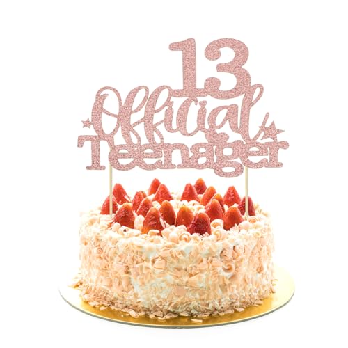 ALLY-MAGIC Y4-GF13SCP Tortenaufsatz zum 13. Geburtstag, Roségold, offizieller Tortenaufsatz für Teenager, glitzernd, Happy 13th Birthday, Kuchendekorationen für Kinder, 12. Geburtstag, Jahrestag, ALLY-MAGIC Y4-GF13SCP Tortenaufsatz zum 13. Geburtstag, Roségold, offizieller Tortenaufsatz für Teenager, glitzernd, Happy 13th Birthday, Kuchendekorationen für Kinder, 12. Geburtstag, Jahrestag, von ALLY-MAGIC