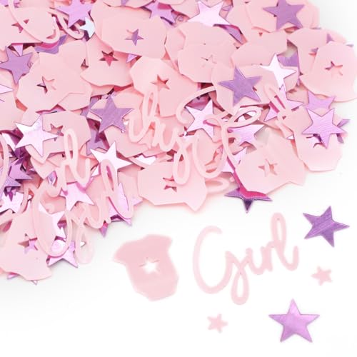 Baby Shower Konfetti - It's A Girl, Glitzer Konfetti Streusel für Geburtstagsfeier Tisch Streudeko Tischstreuung Baby Geschlecht Enthüllung Dschungel Geburtstag Dekorationen Y9XBZX (Mädchen) von ALLY-MAGIC