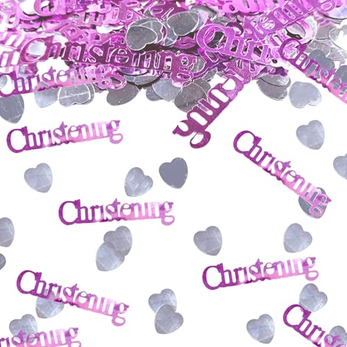 Taufe Tischkonfetti, Rosa Taufe Konfetti für Mädchen Glitzer Konfetti Tisch Streudeko für Baby Geschlecht Enthüllung Taufe Taufe Dekorationen Y11FSXLZX von ALLY-MAGIC
