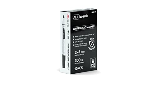 ALLboards Schwarzer trocken abwischbarer Marker – 10er-Set für Whiteboard- und Glastafeln ALLboards Schwarzer trocken abwischbarer Marker – 10er-Set für Whiteboard- und Glastafeln von ALLboards