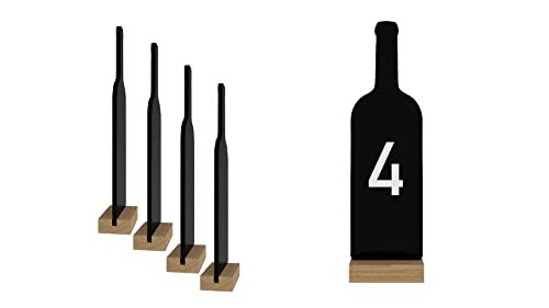 ALLboards doppelseitige WEIN WEINFLASCHENFORM Kleine Tafeln 4 Stück Set mit Staffelei, Dekorativ Deko, Kreidetafel von ALLboards