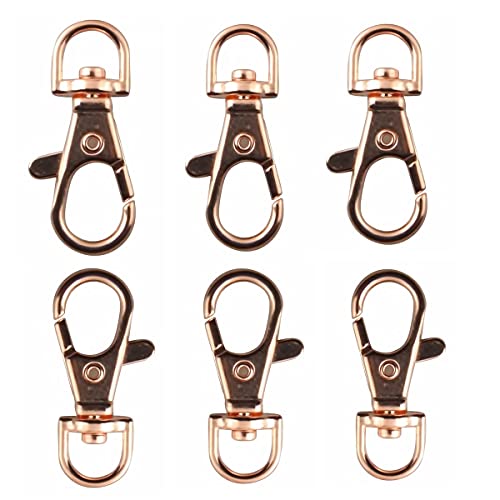 ALLinONE Karabinerhaken in Rotgold, drehbar, Karabinerhaken für Schlüsselanhänger, Bastelarbeiten, Schmuckherstellung, 3,8 x 1,6 cm, 20 Stück von ALLinONE