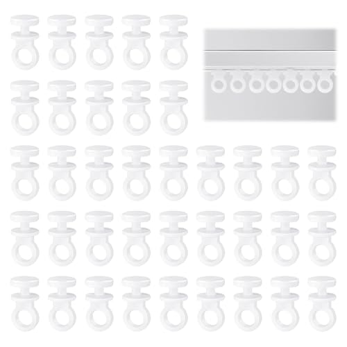 ALLisWE 100 Stück Gardinenhaken für Schienen Universal Gardinen Rollengleiter Weiß Plastik Gardinengleiter mit Faltenhaken für Gardinenstangen mit Innenlauf Vorhanghaken mit Verschliessbarem Haken ALLisWE 100 Stück Gardinenhaken für Schienen Universal Gardinen Rollengleiter Weiß Plastik Gardinengleiter mit Faltenhaken für Gardinenstangen mit Innenlauf Vorhanghaken mit Verschliessbarem Haken von ALLisWE
