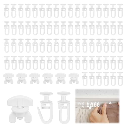 ALLisWE 100 Stück Gardinenhaken für Schienen inkl. 6X Stopper Universal Vorhang Gleiter Gardinenröllchen Gardinengleiter mit Faltenhaken für Gardinenstangen Vorhanghaken mit Verschliessbarem Haken ALLisWE 100 Stück Gardinenhaken für Schienen inkl. 6X Stopper Universal Vorhang Gleiter Gardinenröllchen Gardinengleiter mit Faltenhaken für Gardinenstangen Vorhanghaken mit Verschliessbarem Haken von ALLisWE