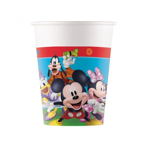 ALMACENESADAN, 5057; 8 Becher aus Pappe, ideal für Partys und Geburtstage der Mickey Mouse Lizenz, Fassungsvermögen 220 ml; 8 Becher Mickey Mouse von ALMACENESADAN