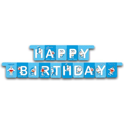ALMACENESADAN, 5067 Happy Birthday Girlande ideal für Partys und Geburtstage der Doraemon-Lizenz, 3 m, Packung Happy Birthday Girlande von ALMACENESADAN