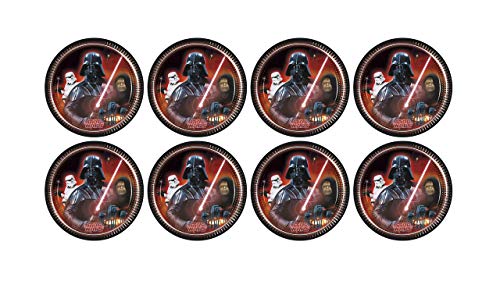 ALMACENESADAN, 5121 Geburtstagsparty, Packung mit 8 Papptellern, 23 cm, Lizenz (Darth Vader Laser) von ALMACENESADAN
