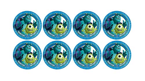 ALMACENESADAN, 5121 Geburtstagsparty, Packung mit 8 Papptellern, 23 cm, Lizenz (Monster SA) von ALMACENESADAN
