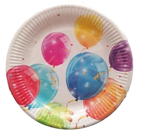 ALMACENESADAN, 5121 Geburtstagsparty, Packung mit 8 Papptellern, 23 cm, Lizenzprodukt (Luftballons) von ALMACENESADAN