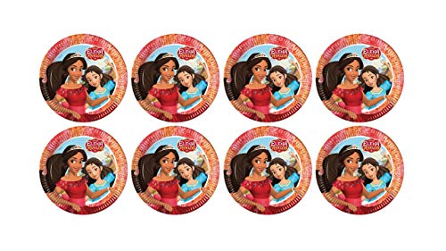 ALMACENESADAN, 5123 Geburtstagsparty, Packung mit 8 Papptellern, 23 cm, Lizenz (Elena de Avalor) von ALMACENESADAN