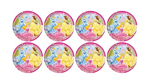 ALMACENESADAN, 5126 Geburtstagsparty, Packung mit 8 Papptellern, 23 cm, Lizenzprodukt (Prinzessinnen) von ALMACENESADAN
