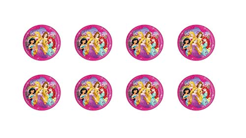 ALMACENESADAN, 5127 Geburtstagsparty, Packung mit 8 Papptellern, 19,5 cm, Lizenzprodukt (Prinzessinnen 20 cm) von ALMACENESADAN