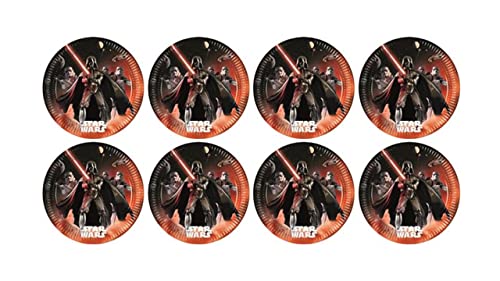 ALMACENESADAN, 5133 Geburtstagsparty, Packung mit 8 Papptellern, 23 cm, Lizenz (Star Wars Darth Vader) von ALMACENESADAN